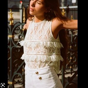 Zara Ruffled Lace tank top NEVER WORN